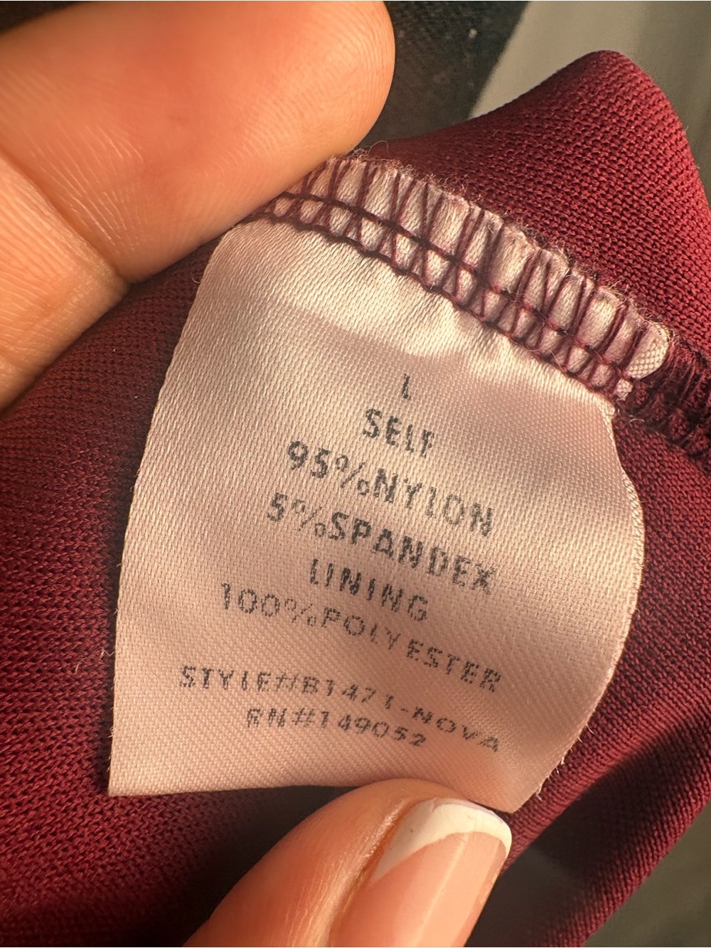Burgundy bodysuit Deep V-neck Ruched Sheer Long-Sleeve - Picture 10 of 10